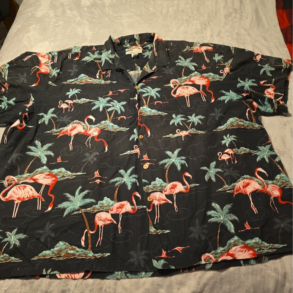Vintage Pacific Legend Men's Hawaiian Shirt Flamingo 4XL Made In Hawaii Read